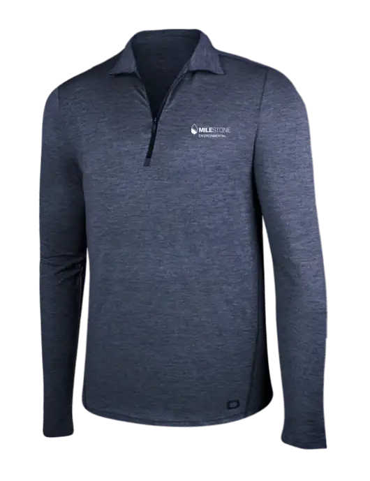 OGIO Blue Indigo Heather Endurance Force 1/4 Zip w/Milestone Environmental Logo