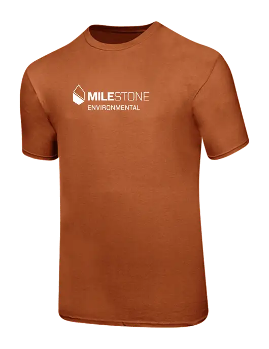 Ring Spun Burnt Orange 4.5 oz T-Shirt w/Milestone Environmental Logo