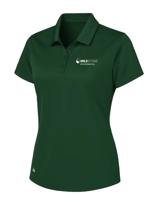 Adidas Dark Green Womens Basic Sport Polo w/Milestone Environmental Logo