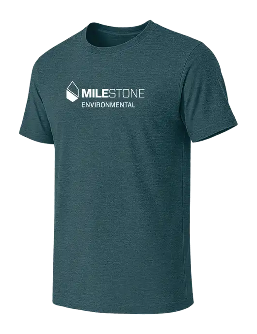 BELLA+CANVAS Heather Dark Teal CVC Short Sleeve Tee w/Milestone Environmental Logo