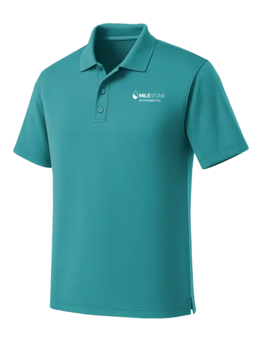 Light Teal Dry Zone UV Micro Mesh Polo w/Milestone Environmental Logo