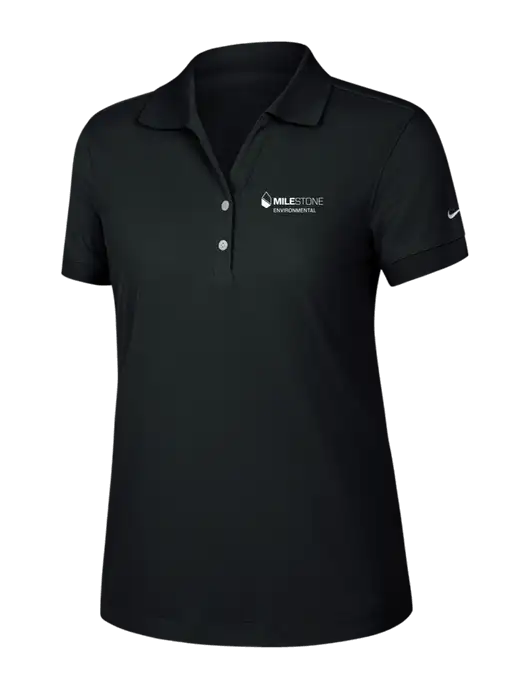 Nike Womens Dri-FIT Classic Black Polo w/Milestone Environmental Logo