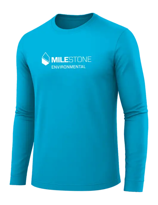 Long Sleeve Sapphire PosiCharge Competitor Tee w/Milestone Environmental Logo