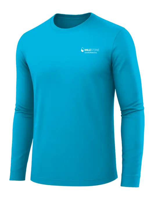 Long Sleeve Sapphire PosiCharge Competitor Tee w/Milestone Environmental Logo