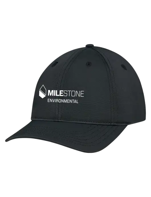 Black Nylon Twill Performance Cap w/Milestone Environmental Logo