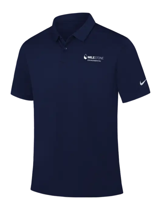 Nike Navy Dry Essential Solid Polo w/Milestone Environmental Logo