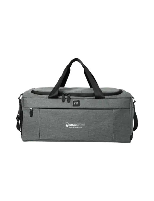 TravisMathew Dark Grey Heather Duration Duffel w/Milestone Environmental Logo