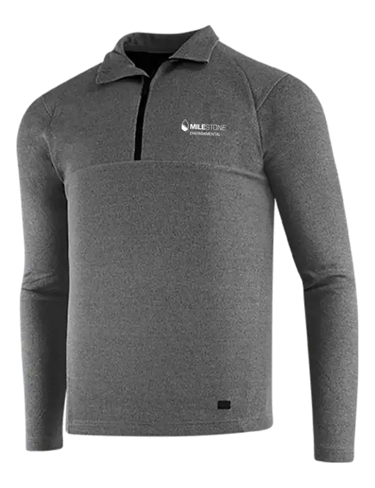 OGIO Dark Grey Heather Transition 1/4 Zip Pullover w/Milestone Environmental Logo