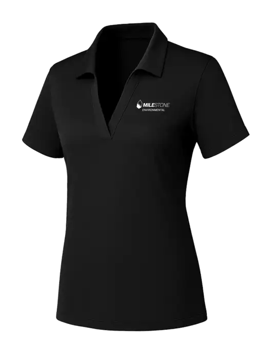 Womens Black PosiCharge RacerMesh Polo w/Milestone Environmental Logo