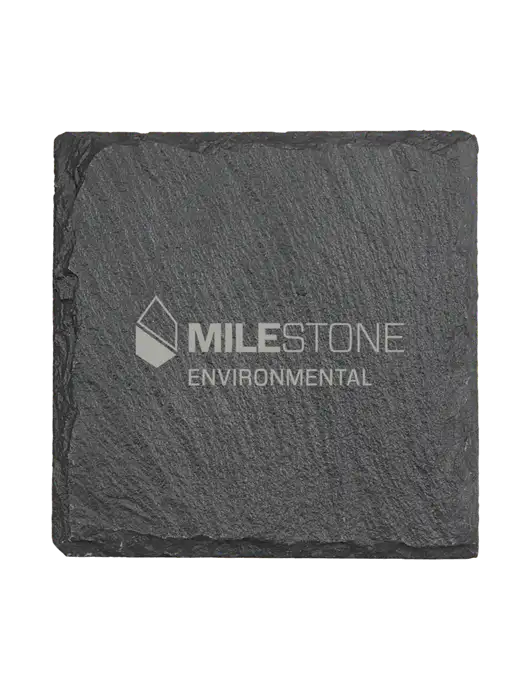 Square Slate Coaster, 4 x 4 w/Milestone Environmental Logo