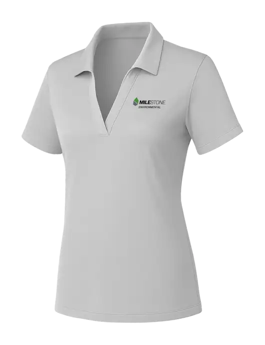 Womens Light Grey PosiCharge RacerMesh Polo w/Milestone Environmental Logo