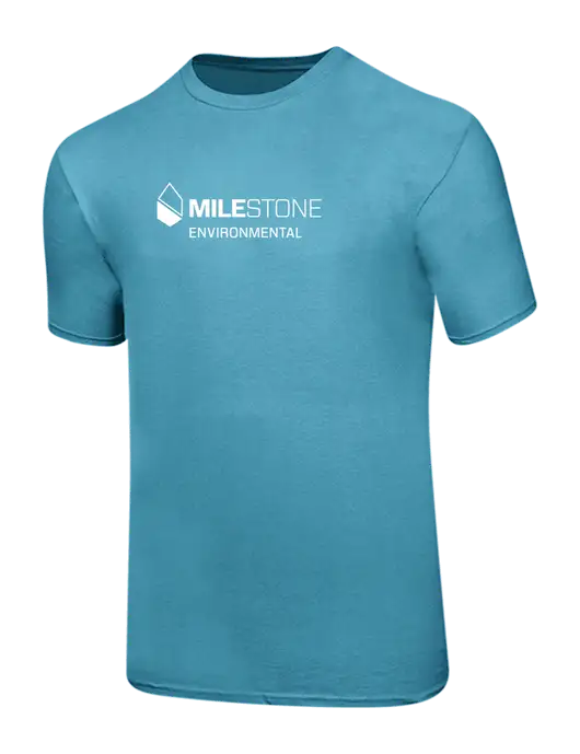 Ring Spun Light Sapphire 4.5 oz T-Shirt w/Milestone Environmental Logo
