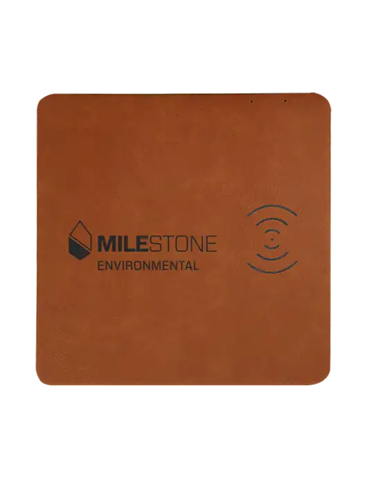 Rawhide Laserable Leatherette Phone Charging Mat w/Milestone Environmental Logo