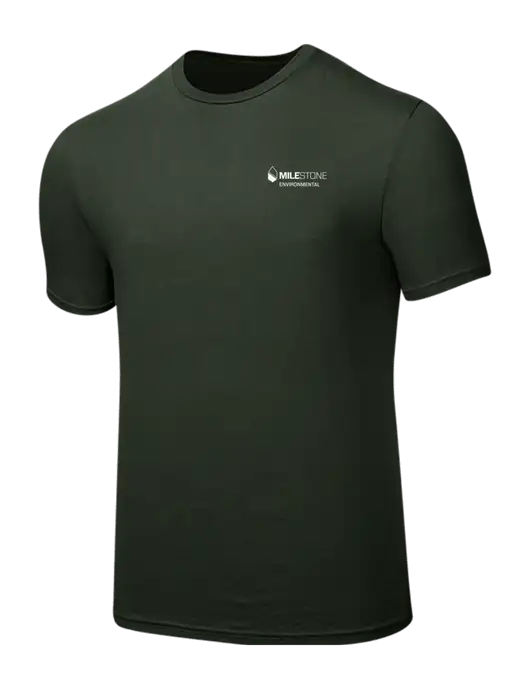 Seriously Soft Dark Olive T-Shirt w/Milestone Environmental Logo