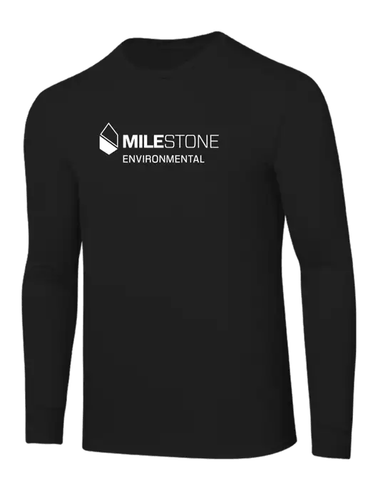 Core Blend Black Long Sleeve Tee w/Milestone Environmental Logo