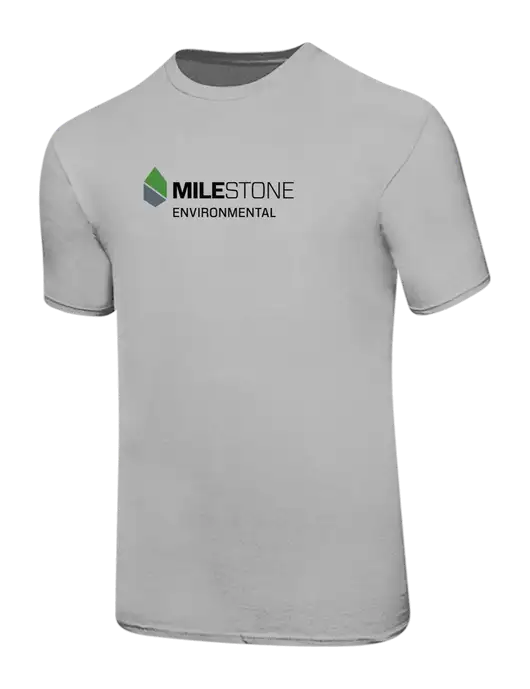 Ring Spun Silver 4.5 oz T-Shirt w/Milestone Environmental Logo
