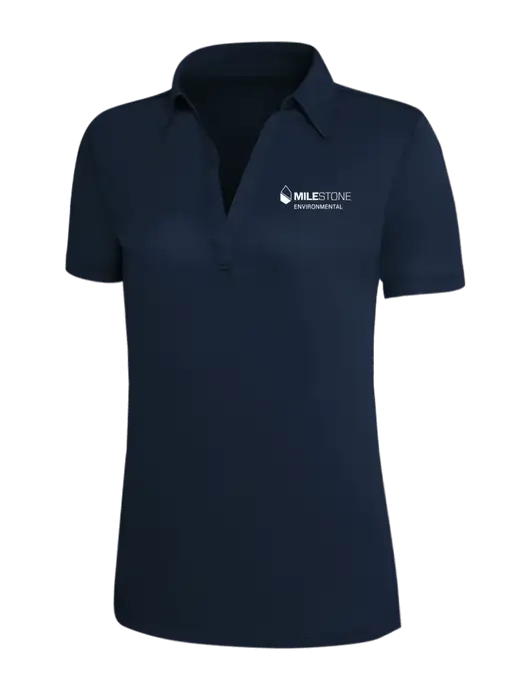 Navy Silk Touch Womens Performance Polo w/Milestone Environmental Logo