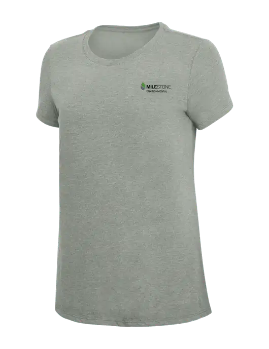 Womens Simply Soft Grey Frost 4.5oz  Poly/Combed Ring Spun Cotton T-Shirt w/Milestone Environmental Logo