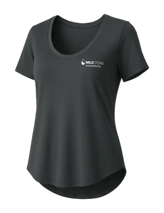 Mercer+Mettle Womens Dark Grey Stretch Jersey Relaxed Scoop w/Milestone Environmental Logo