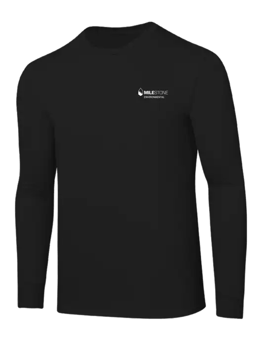 Core Blend Black Long Sleeve Tee w/Milestone Environmental Logo