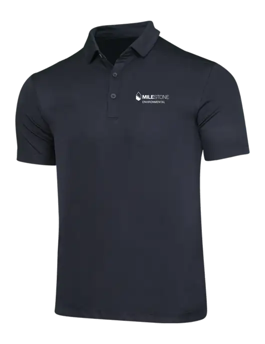 Black Posi-UV Pro Polo w/Milestone Environmental Logo