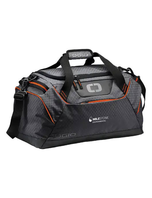 OGIO Tarmac/Orange Catalyst Duffle
 w/Milestone Environmental Logo