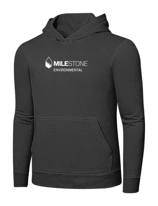 Charcoal 7.8 oz Ring Spun Hooded Sweatshirt w/Milestone Environmental Logo