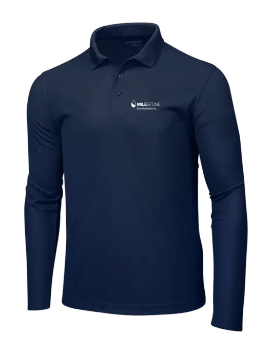 OGIO Navy Caliber 2.0 Long Sleeve Polo w/Milestone Environmental Logo