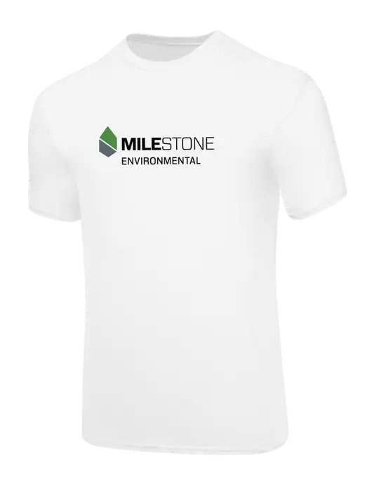 Core Blend White T-Shirt w/Milestone Environmental Logo