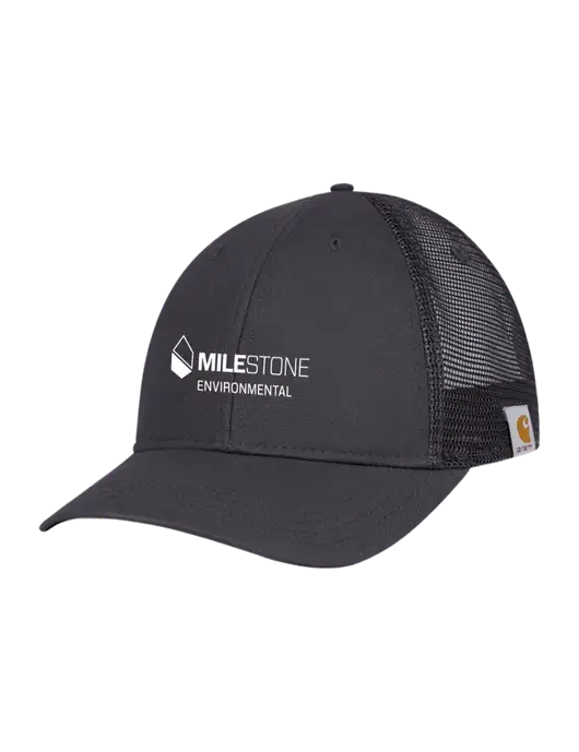 Carhartt Dark Grey Canvas Trucker Cap w/Milestone Environmental Logo