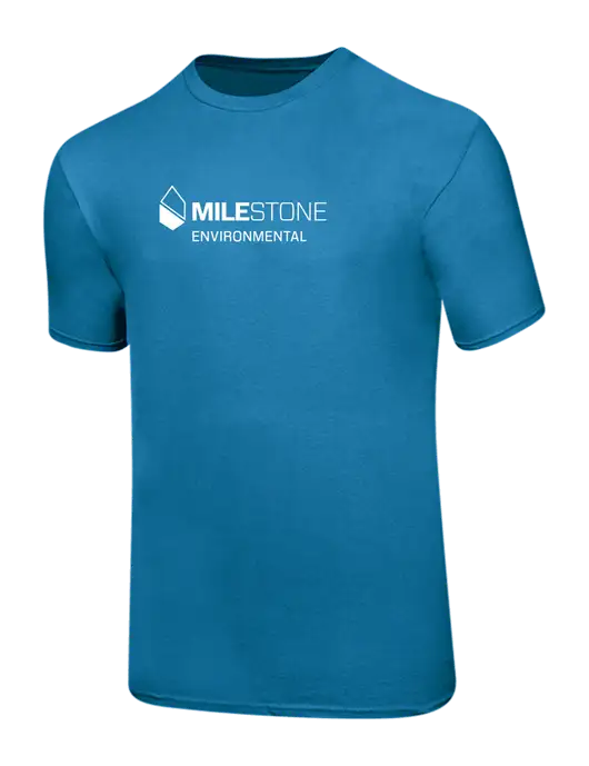 Ring Spun Sapphire 4.5 oz T-Shirt w/Milestone Environmental Logo