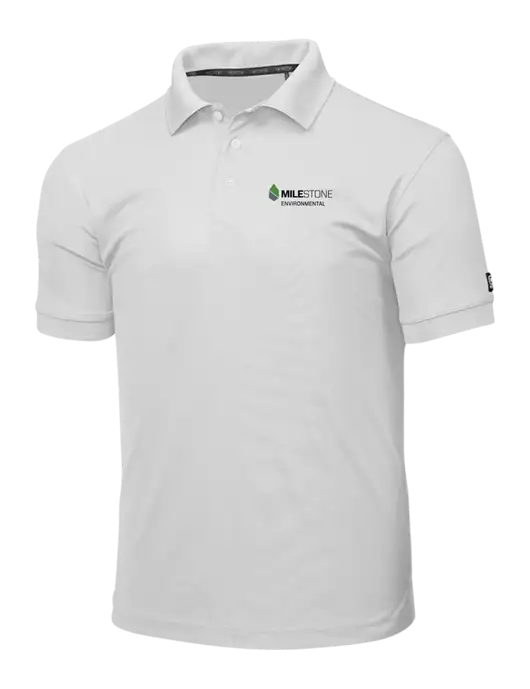 OGIO Bright White Caliber 2.0 Polo w/Milestone Environmental Logo