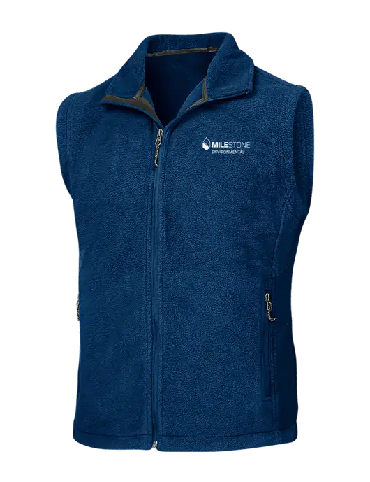 Navy Fleece Vest w/Milestone Environmental Logo