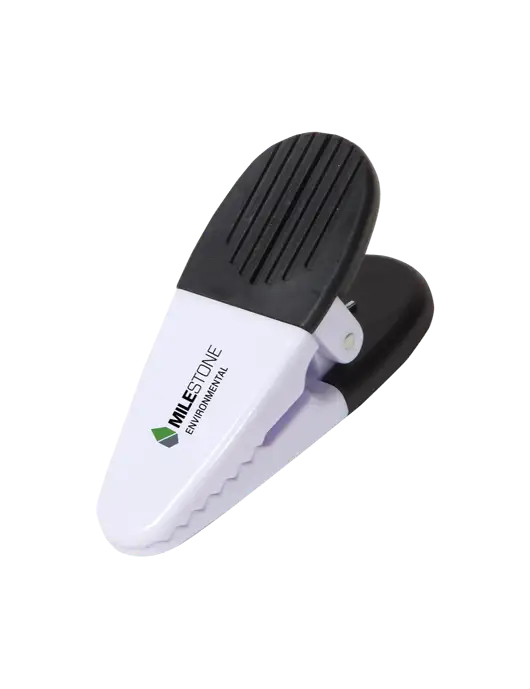 Magnetic White Power Clip w/Milestone Environmental Logo