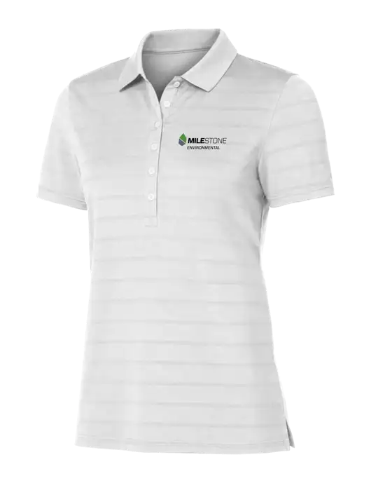 Callaway Womens Bright White Ventilated Polo w/Milestone Environmental Logo