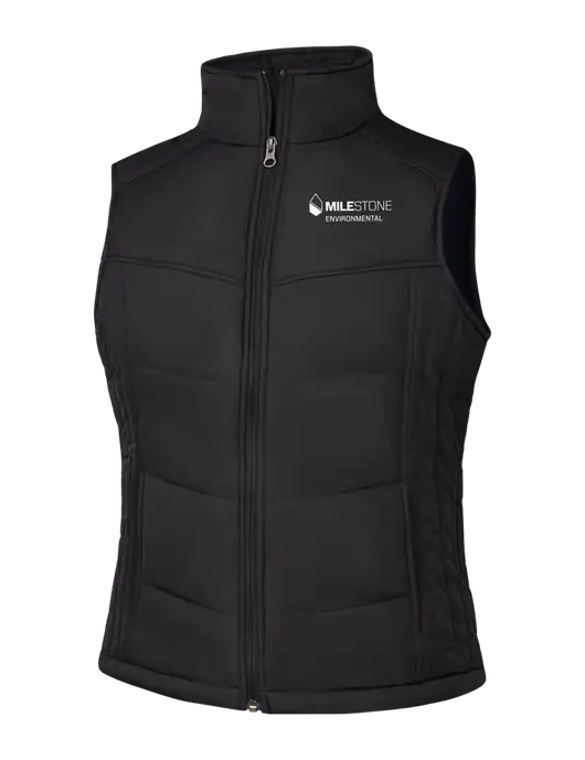 Womens Black/Black Vest w/Milestone Environmental Logo