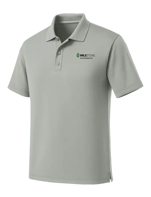 Light Grey Dry Zone UV Micro Mesh Polo w/Milestone Environmental Logo