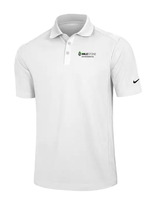Nike White Dri-FIT Classic Polo w/Milestone Environmental Logo