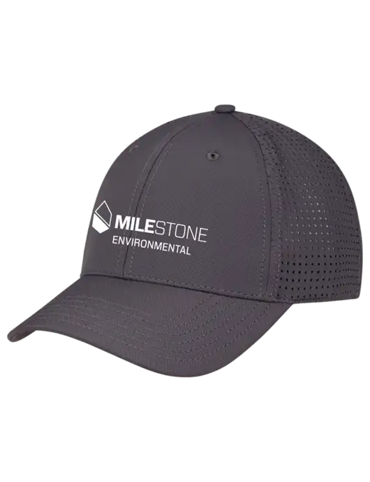 Charcoal Performance Stretchable Cap Hook & Loop w/Milestone Environmental Logo
