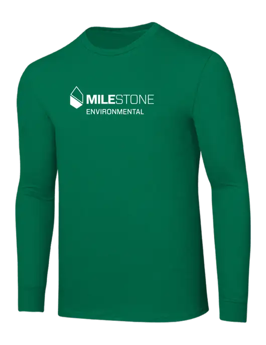 Core Blend Kelly Green Long Sleeve Tee w/Milestone Environmental Logo
