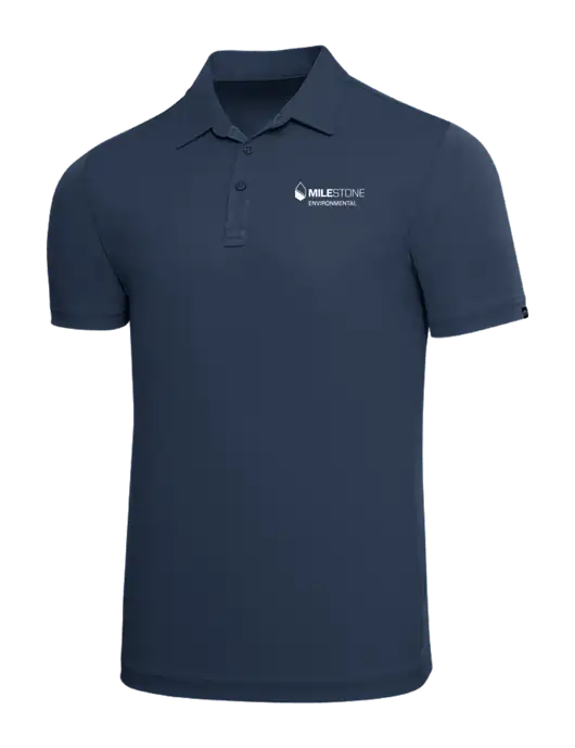 TravisMathew Navy Solid Oceanside Polo w/Milestone Environmental Logo