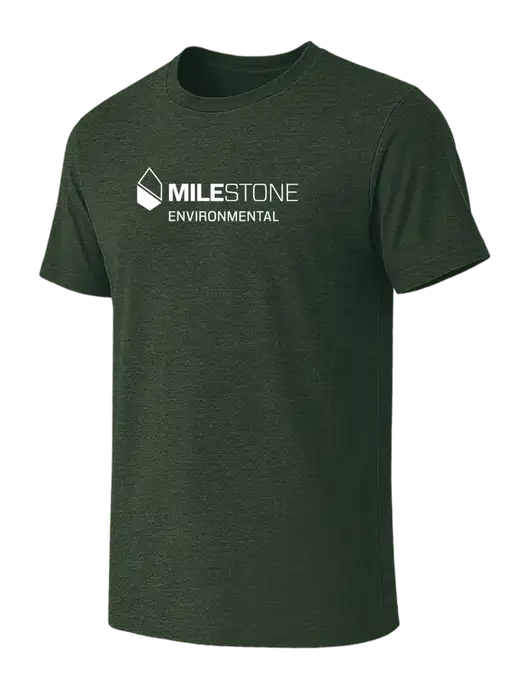 BELLA+CANVAS Heather Forest CVC Short Sleeve Tee w/Milestone Environmental Logo