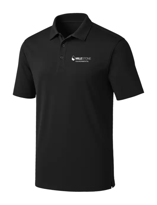 Black Silk Touch Performance Polo w/Milestone Environmental Logo