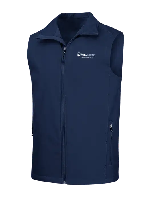Navy Core Soft Shell Vest w/Milestone Environmental Logo