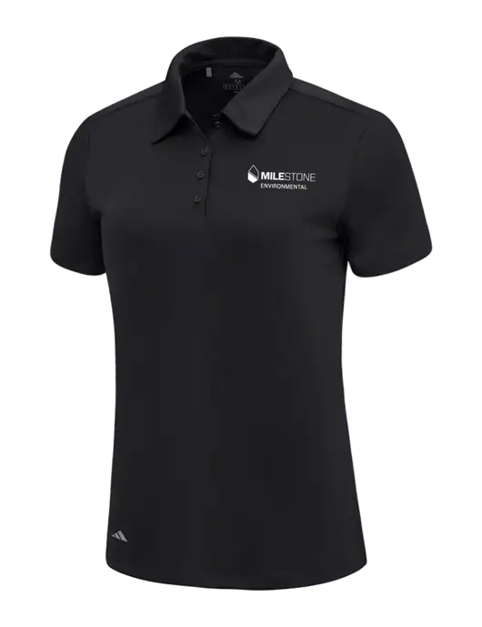 Adidas Black Womens Ultimate Solid Polo w/Milestone Environmental Logo