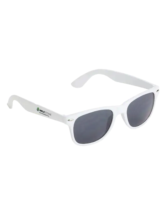 Daytona White Sunglasses w/Milestone Environmental Logo