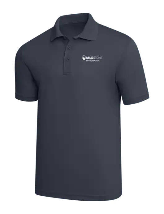 Dark Grey PosiCharge RacerMesh Polo w/Milestone Environmental Logo