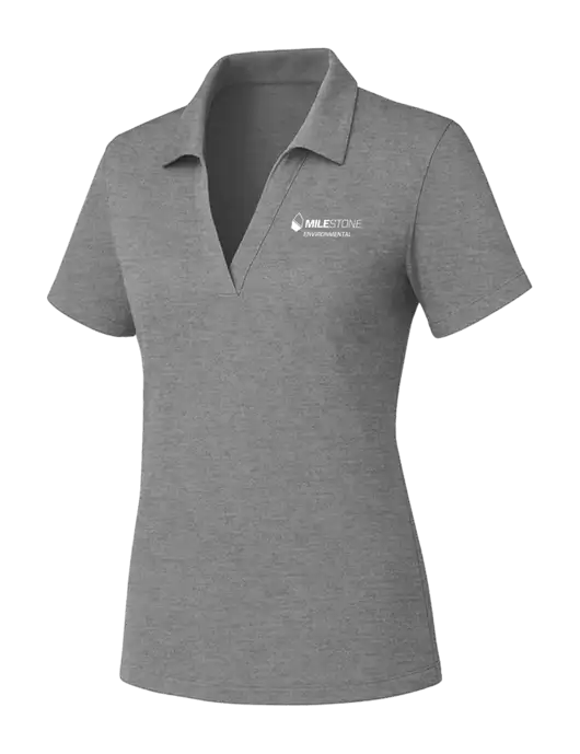 Womens Medium Grey Heather PosiCharge RacerMesh Polo w/Milestone Environmental Logo