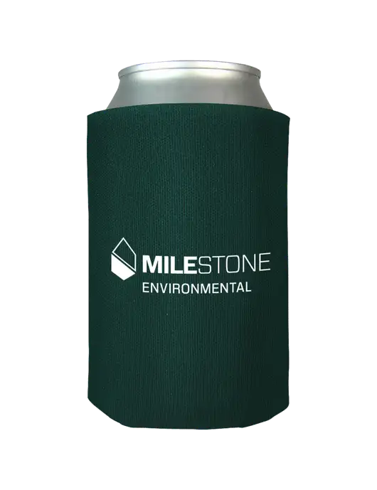 Dark Green Foam Coolie w/Milestone Environmental Logo
