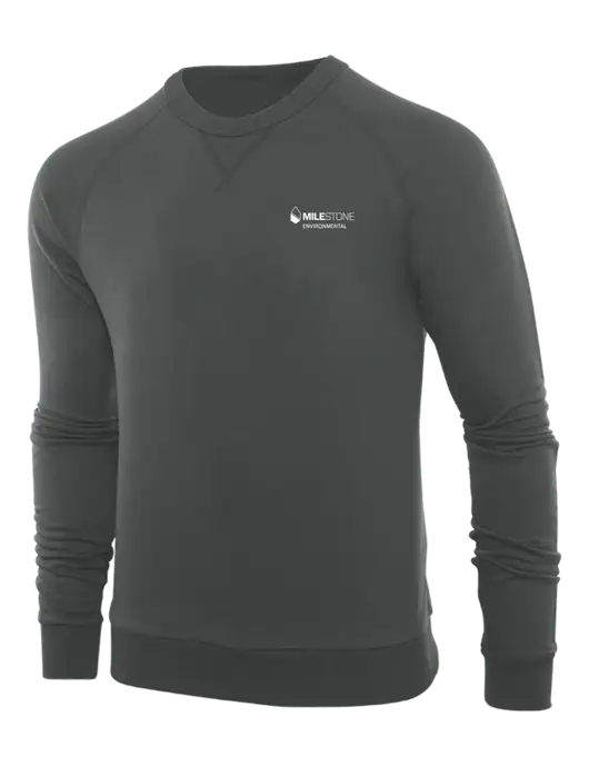 Allmade Charcoal Grey Organic French Terry Crewneck Sweatshirt w/Milestone Environmental Logo